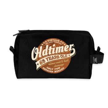 Vintage - Oldtimer - 65 years old - Birthday - Recycled Toiletry Zip Bag - black - Front