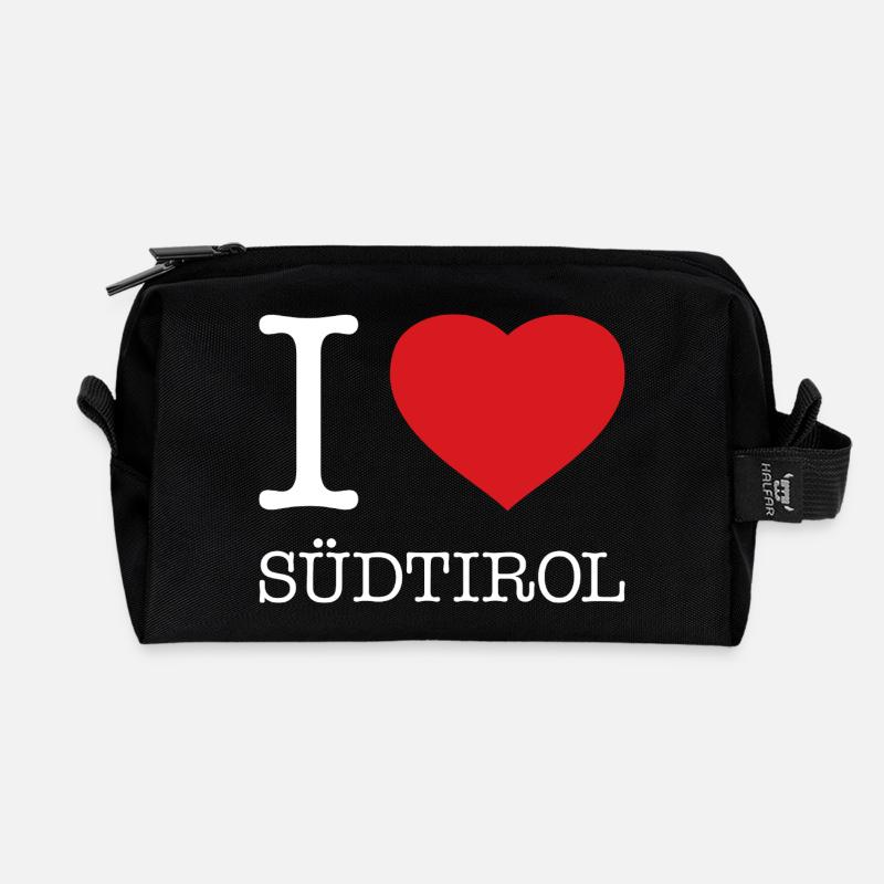 I LOVE SÜDTIROL - Recycelte Kulturtasche - Schwarz