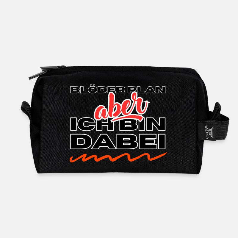 Stupid plan - but - I'm in it - Recycled Toiletry Zip Bag - black