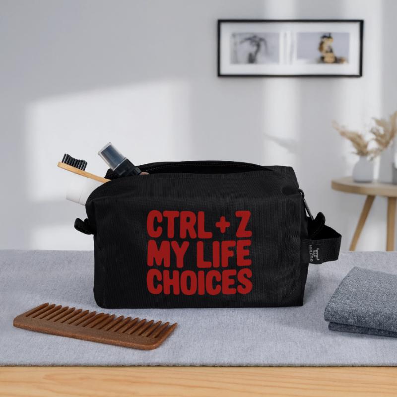 Ctrl+Z My Life Choices - Funny Programmer / Coder Recycled Toiletry Zip Bag