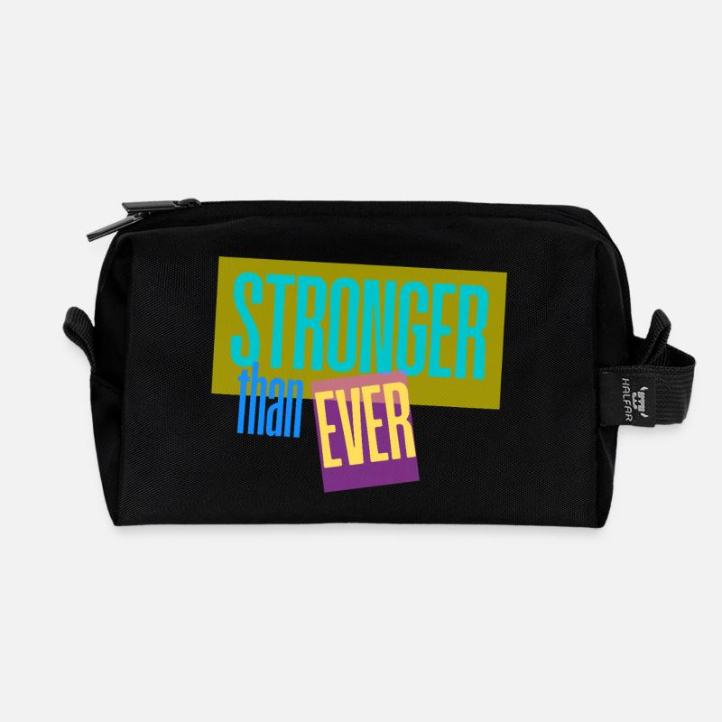 Stronger than ever - Recycelte Kulturtasche - Schwarz
