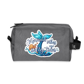 Mermaid Vibes Ocean Aesthetic Beach Lover Fantasy - Recycled Toiletry Zip Bag - anthracite - Front
