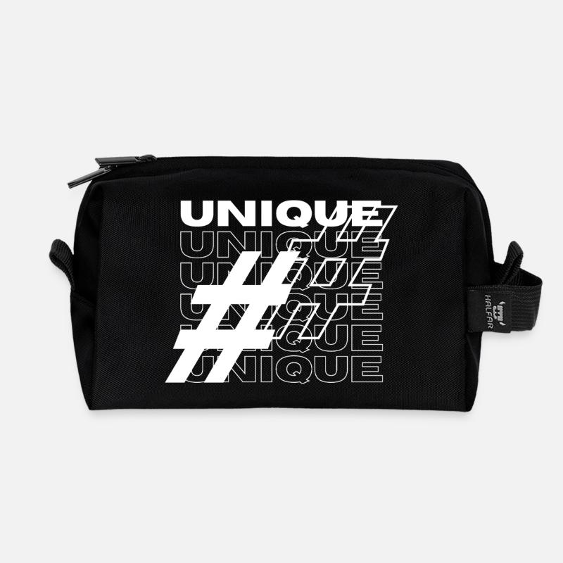 Typographie unique du hashtag - Trousse de toilette en tissu recyclé - noir