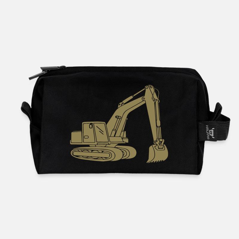 Bagger Silhouette Baugeräteführer Tiefbau - Recycelte Kulturtasche - Schwarz