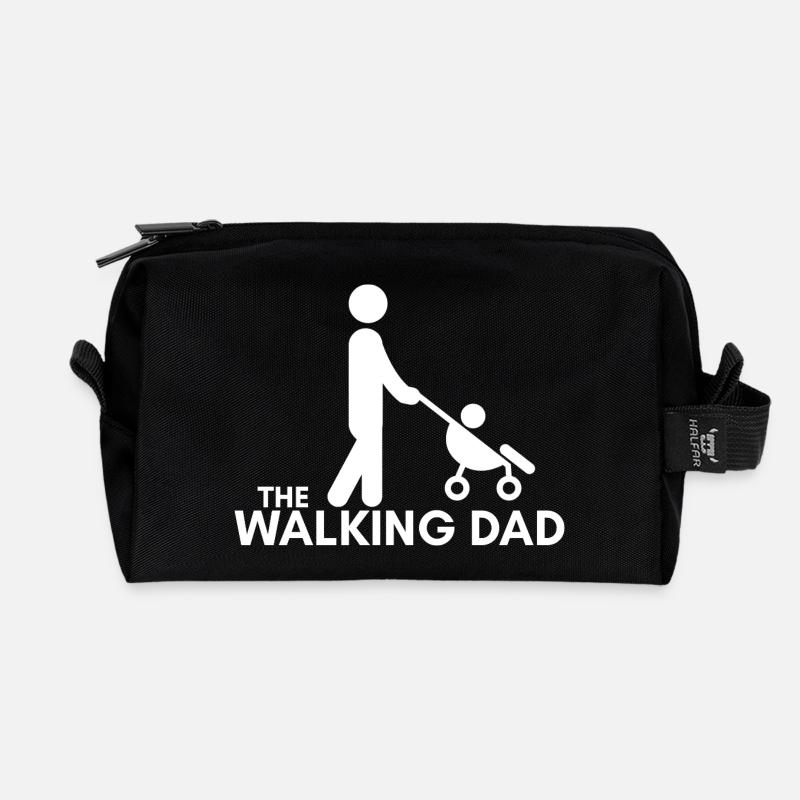 The Walking Dad Dad Stroller Gift - Recycled Toiletry Zip Bag - black