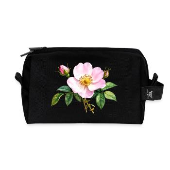 Wilde Rose - Aquarell - Recycelte Kulturtasche - Schwarz - Vorne