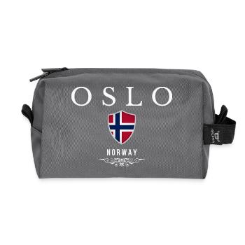 Oslo Norway, elegant and minimalist design - Recycled Toiletry Zip Bag - anthracite - Front