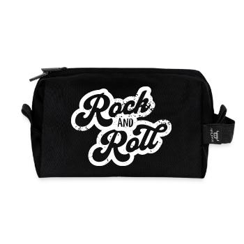 Rock'n'Roll Retro Typografie Design - Recycelte Kulturtasche - Schwarz - Vorne
