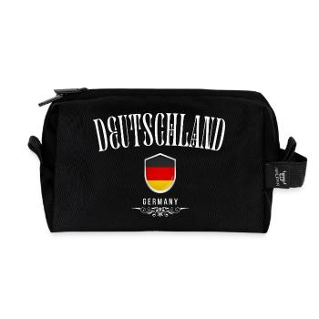Deutscher Stolz, minimalistisches, elegantes Design - Recycelte Kulturtasche - Schwarz - Vorne