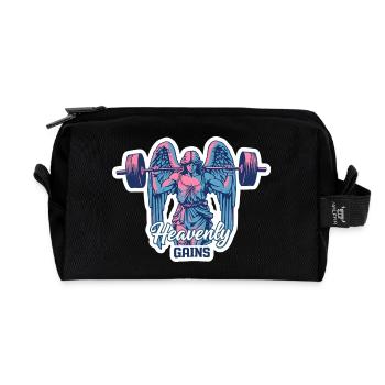 Heavenly Gains Neon Angel Fitness Design - Trousse de toilette en tissu recyclé - noir - Devant