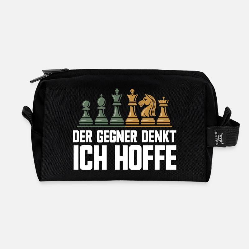 Lustiges Schachspiel Schach Design Schachfiguren - Recycelte Kulturtasche - Schwarz