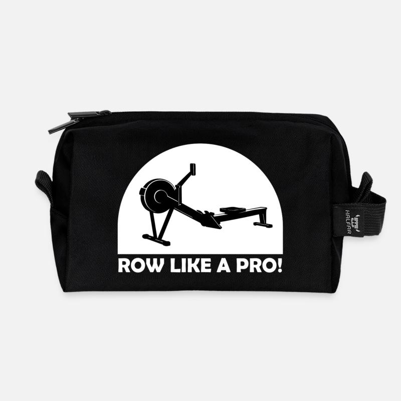 Row Like A Pro! Indoor Rowing - Recycelte Kulturtasche - Schwarz