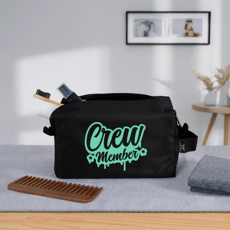 Crew Member Spritz Script Recycled Toiletry Zip Bag