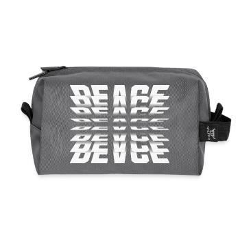 Spiegel Frieden Typografie - Recycelte Kulturtasche - Anthrazit - Vorne