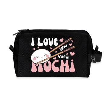 I love you very mochi kawaii rice cake mochi - Recycled Toiletry Zip Bag - black - Front