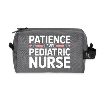Pediatric Nurse Patience Level Pediatric Nursing - Recycelte Kulturtasche - Anthrazit - Vorne