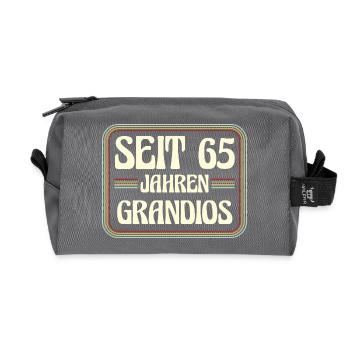 65 years old Birthday 65th birthday - Recycled Toiletry Zip Bag - anthracite - Front