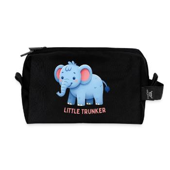 Rosa Ohr-Elefant - Recycelte Kulturtasche - Schwarz - Vorne