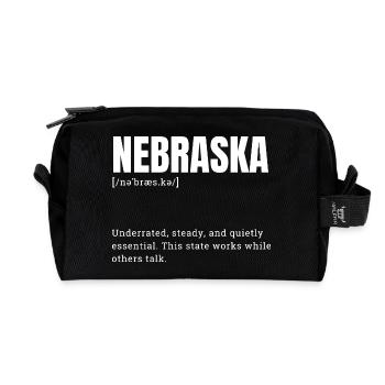 Nebraska Bold Typo Emblem - Recycelte Kulturtasche - Schwarz - Vorne