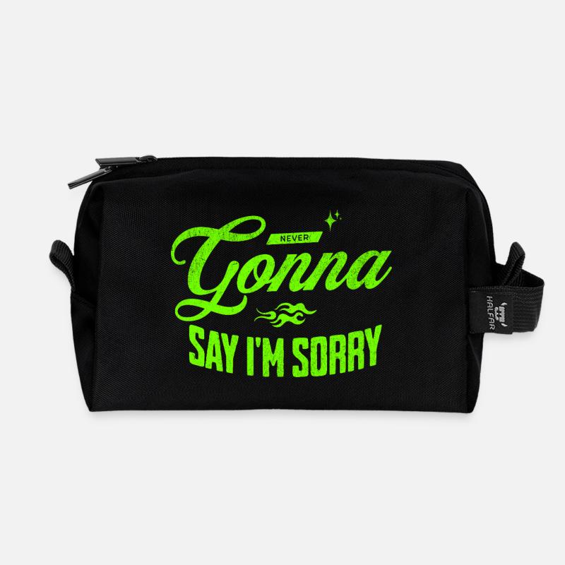 Never Gonna Say I’m Sorry - Recycelte Kulturtasche - Schwarz