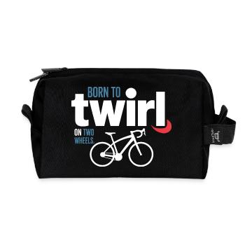 Professional Bicycle Acrobatics Elite Twirl  - Recycled Toiletry Zip Bag - black - Front