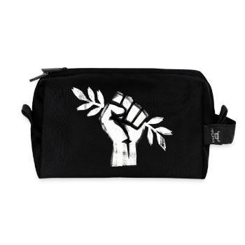 Symbole de la Paix de la Liberté - Trousse de toilette en tissu recyclé - noir - Devant