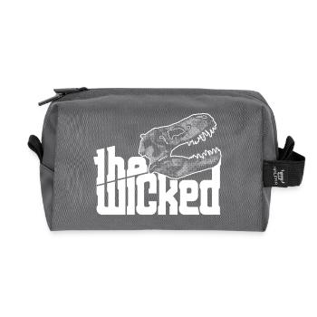 Skull Logo - dark collection - Recycled Toiletry Zip Bag - anthracite - Front