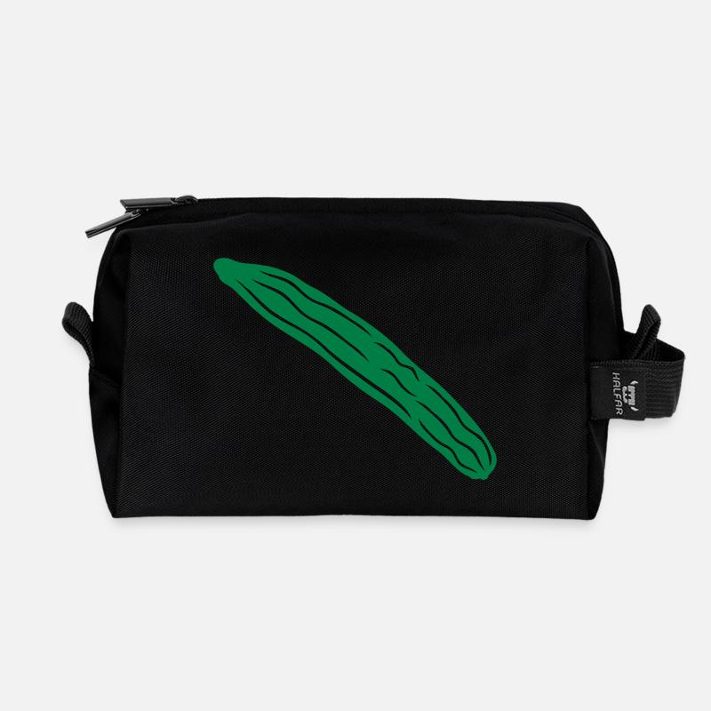 gurke - cucumber 1col - Recycelte Kulturtasche - Schwarz