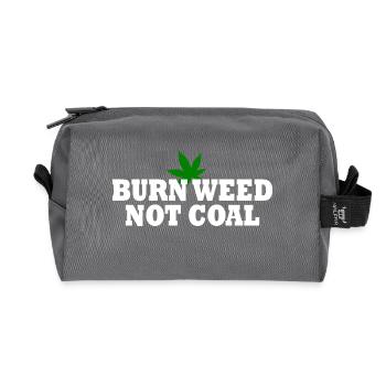 Burn weed not coal - Recycelte Kulturtasche - Anthrazit - Vorne