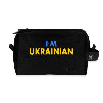 Im ukrainian - Recycled Toiletry Zip Bag - black - Front