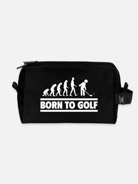 Golf Evolution Perfektes Geschenk für Golfer - Recycelte Kulturtasche - Schwarz