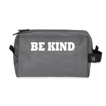 Be kind - Recycled Toiletry Zip Bag - anthracite - Front