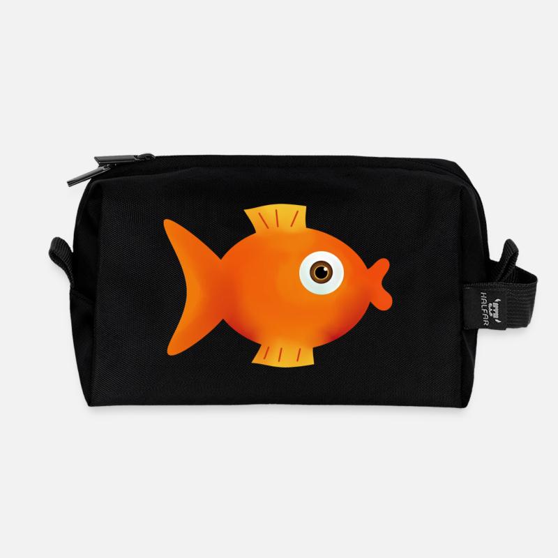 angeln, Angler, Fisch - Recycelte Kulturtasche - Schwarz