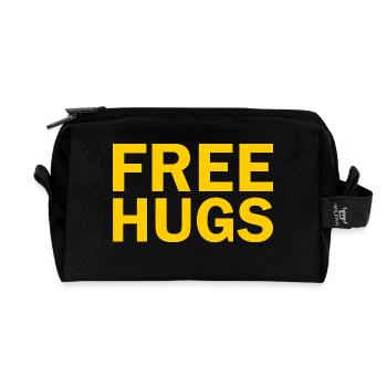 Free hugs - Recycled Toiletry Zip Bag - black - Front