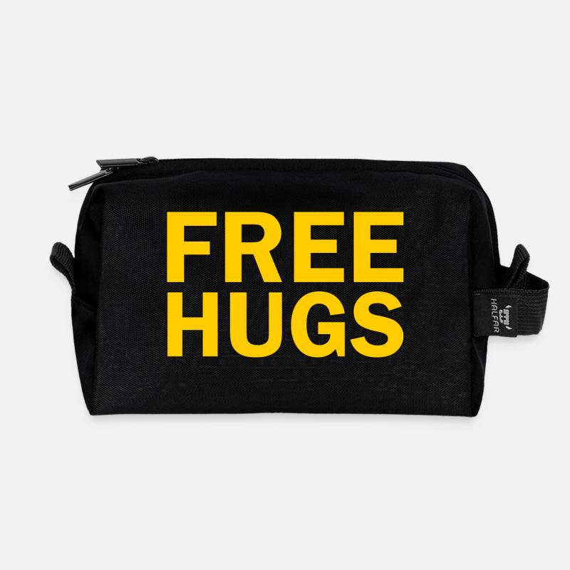 Free hugs - Recycelte Kulturtasche - Schwarz