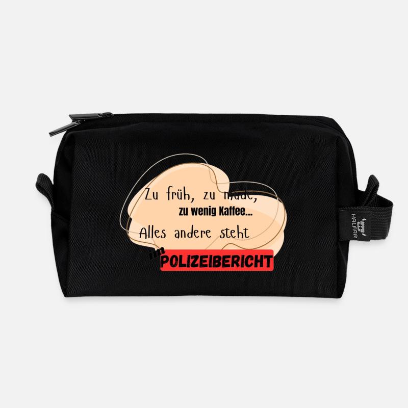 Polizeibericht lustig - Recycelte Kulturtasche - Schwarz