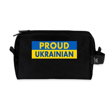 Proud ukrainian - Recycled Toiletry Zip Bag - black - Front