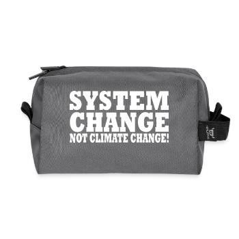 system change not climate change - Trousse de toilette en tissu recyclé - anthracite - Devant