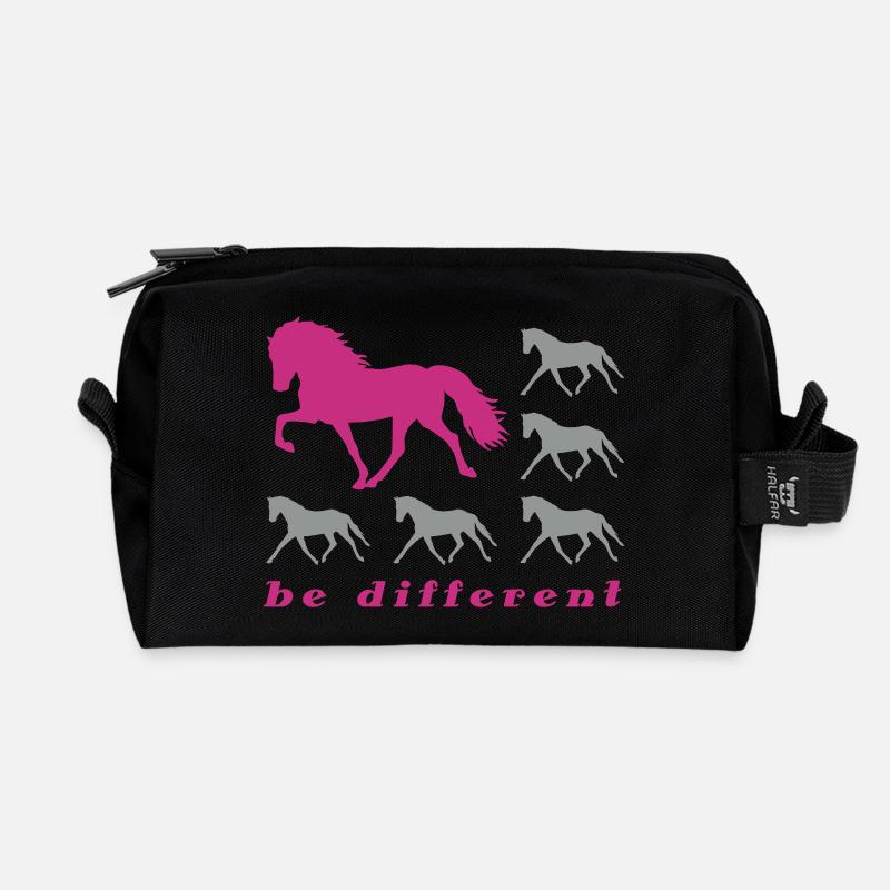 Be Different grey - Recycelte Kulturtasche - Schwarz