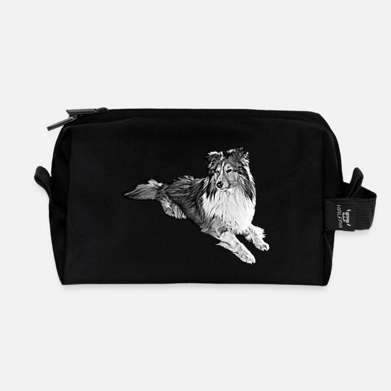 Sheltie L - Recycelte Kulturtasche - Schwarz