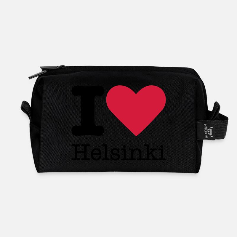 I Love Helsinki - Recycelte Kulturtasche - Schwarz