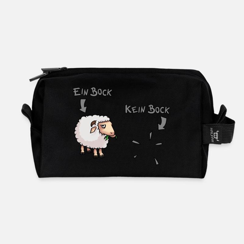 Bock - Kein Bock - Recycelte Kulturtasche - Schwarz