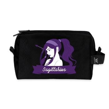 Signs of the Zodiac Sagittarius - Recycled Toiletry Zip Bag - black - Front