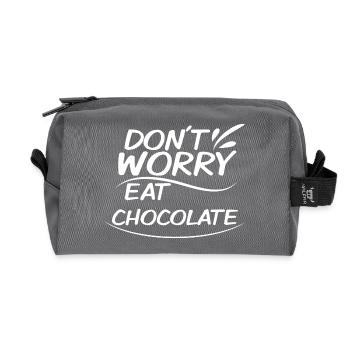 Chocolate w - Recycled Toiletry Zip Bag - anthracite - Front