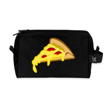 pizza pizzeria food food restaurant62 - Recycled Toiletry Zip Bag - black - Front