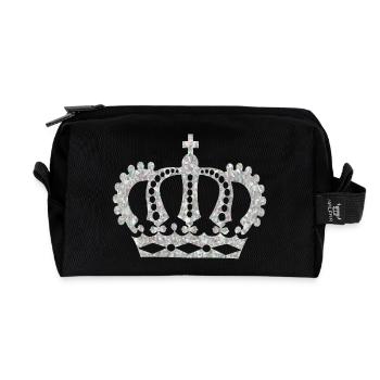 krone crown koenig king castle schloss tower burg2 - Recycelte Kulturtasche - Schwarz - Vorne