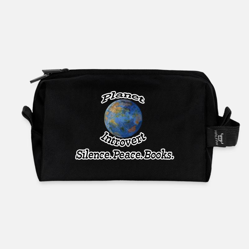 Planet Introvert Nerd, Fun, Geschenk Sprüche, Buch - Recycelte Kulturtasche - Schwarz