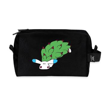 Olaf, the leaf sheep slug I want pizza! - Recycled Toiletry Zip Bag - black - Front