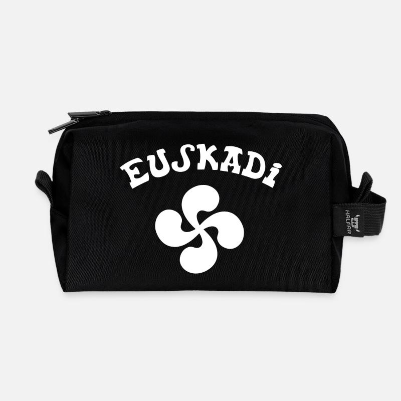 Basque cross black vector - Recycled Toiletry Zip Bag - black