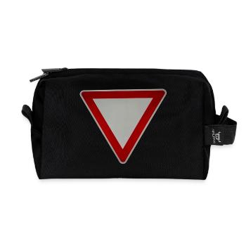 Vorfahrt achten - Recycelte Kulturtasche - Schwarz - Vorne